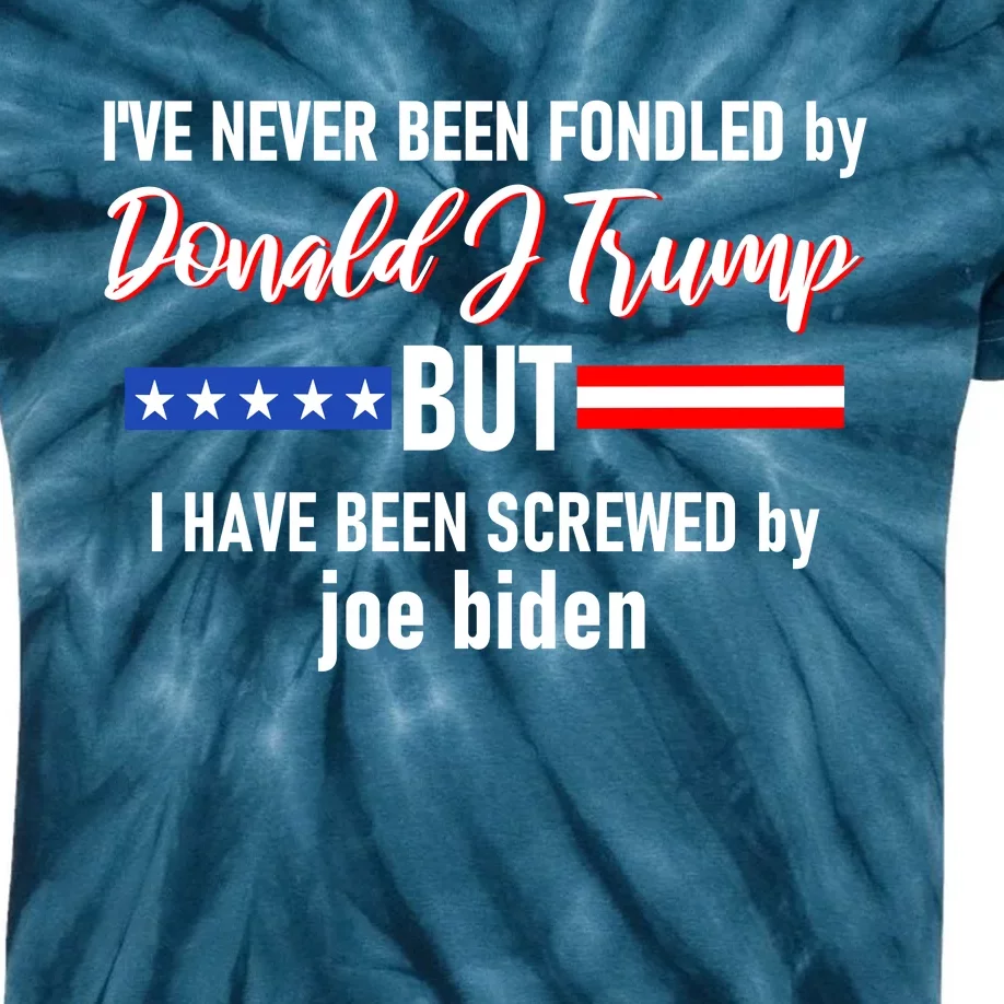 Donald J Trump 2024 Tired Of Being Screwed By Joe Biden Kids Tie-Dye T-Shirt