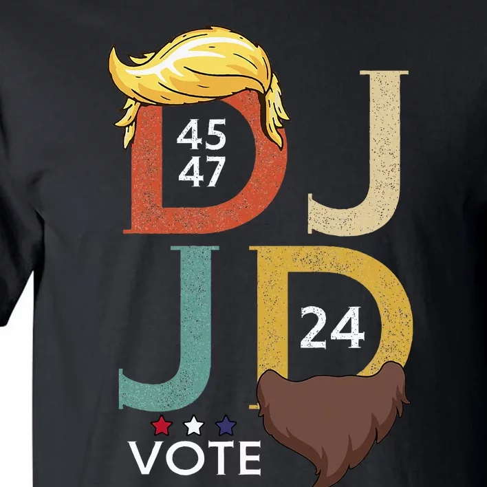 Dj & Jd Trump Hair Vance Beard Vote For President 2024 Tall T-Shirt