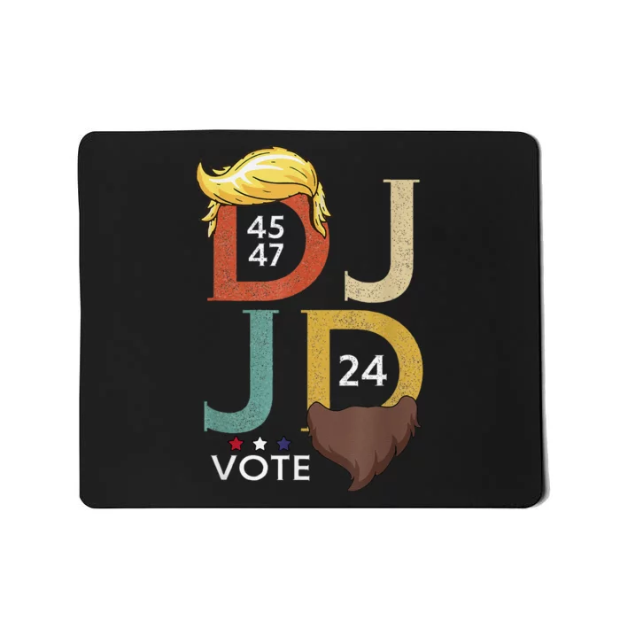 Dj & Jd Trump Hair Vance Beard Vote For President 2024 Mousepad