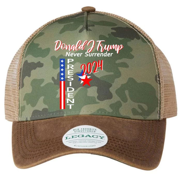 Donald J Trump Never Surrender Legacy Tie Dye Trucker Hat