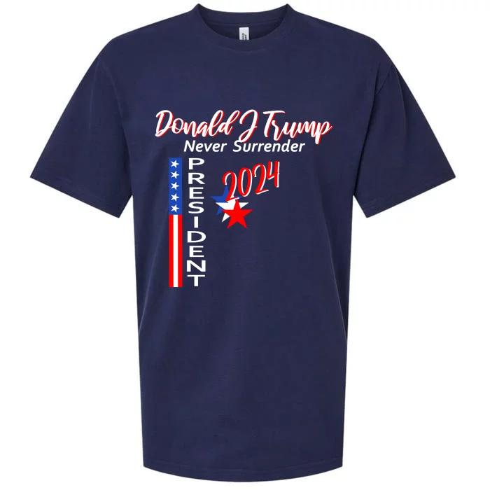 Donald J Trump Never Surrender Sueded Cloud Jersey T-Shirt