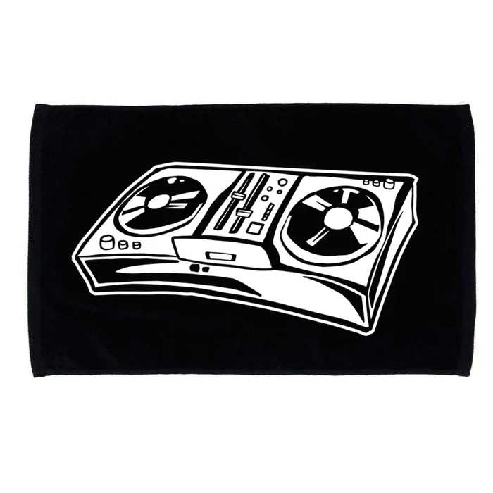 Disc Jockey Vinyl Cool Gift Electronic Music Headphones Turntable Dj Gift Microfiber Hand Towel