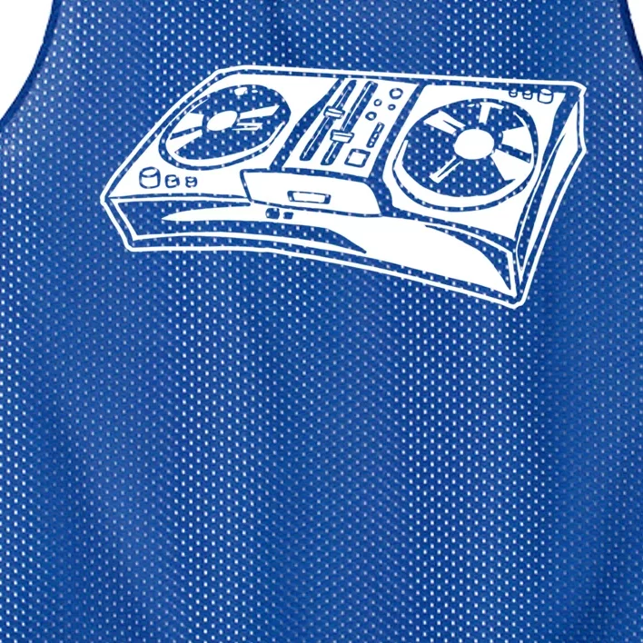 Disc Jockey Vinyl Cool Gift Electronic Music Headphones Turntable Dj Gift Mesh Reversible Basketball Jersey Tank