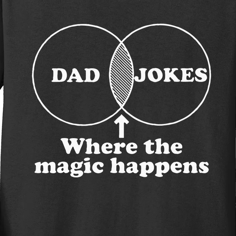 Dad Jokes Venn Diagram Kids Long Sleeve Shirt