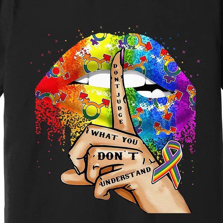 Dont Judge What You Dont Understand LGBT Pride Lips Premium T-Shirt