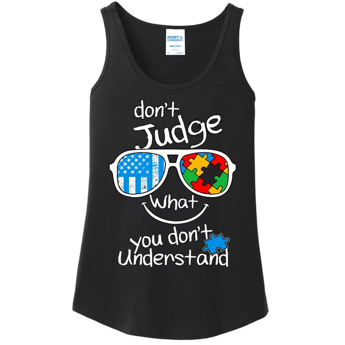 DonT Judge What You DonT Understand Autism Awareness Month Ladies Essential Tank