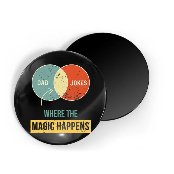 Dad jokes where the magic happens Magnet