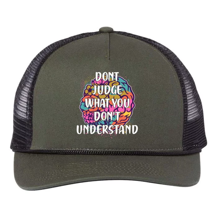 Dont Judge What You Dont Understand Mental Health Awareness Retro Rope Trucker Hat Cap