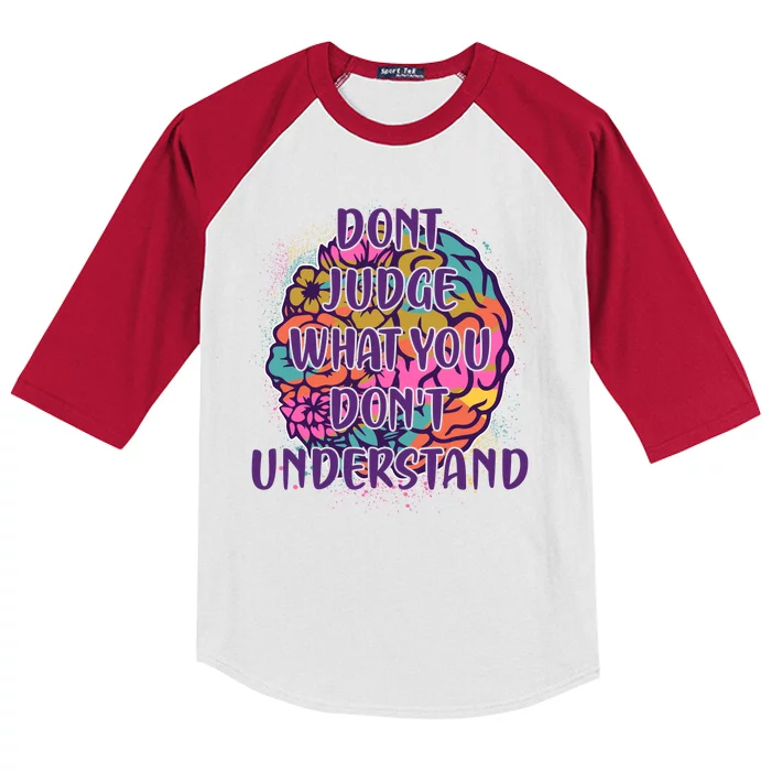 Dont Judge What You Dont Understand Mental Health Awareness Kids Colorblock Raglan Jersey