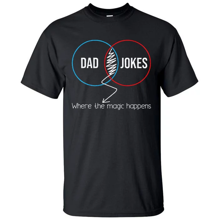 Dad Jokes Where The Magic Happens Funny Father Daddy Tall T-Shirt