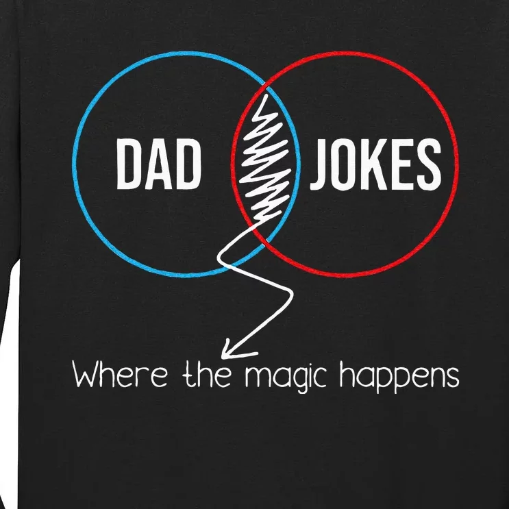 Dad Jokes Where The Magic Happens Funny Father Daddy Tall Long Sleeve T-Shirt