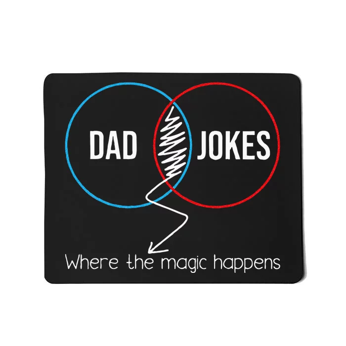 Dad Jokes Where The Magic Happens Funny Father Daddy Mousepad