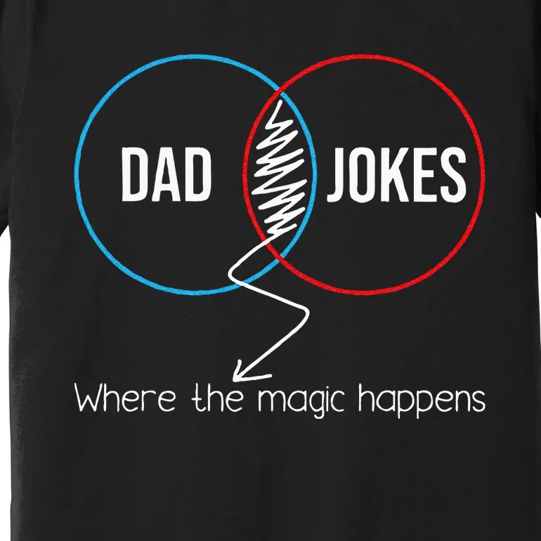 Dad Jokes Where The Magic Happens Funny Father Daddy Premium T-Shirt