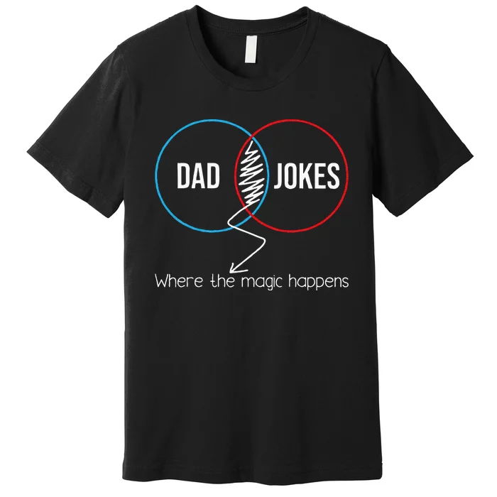 Dad Jokes Where The Magic Happens Funny Father Daddy Premium T-Shirt