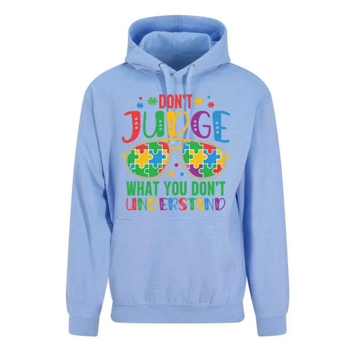 Don't Judge What You Don't' Understand Autism Awareness Month Unisex Surf Hoodie