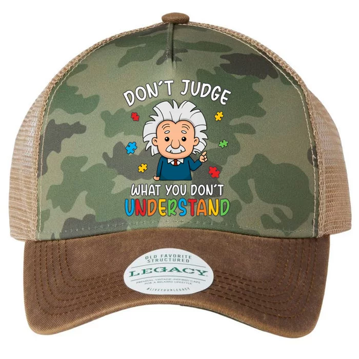 Don't Judge What You Don't Understand Autism Awareness Albert Einstein Legacy Tie Dye Trucker Hat