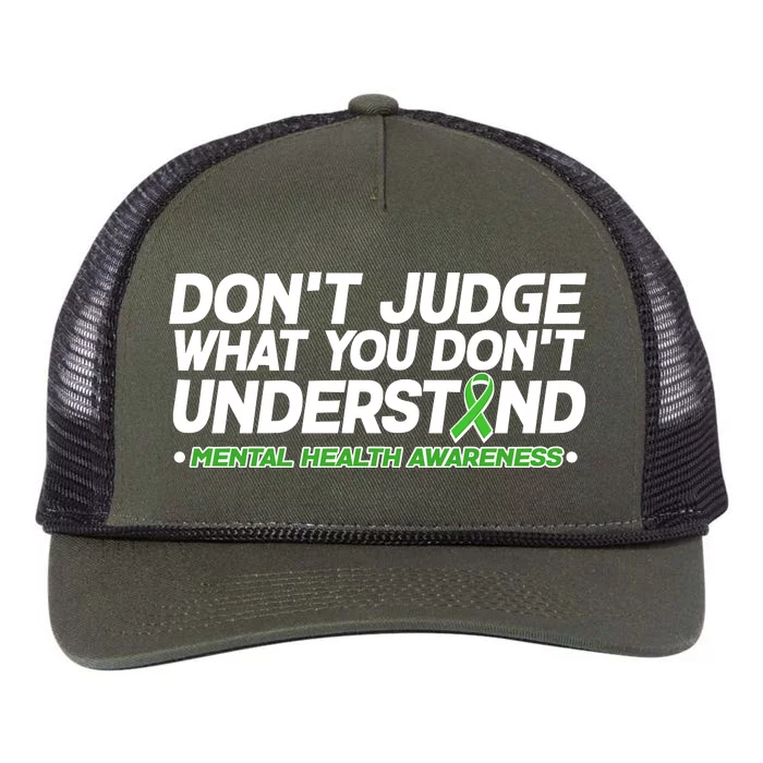 Don't Judge What You Don't Understand Mental Health Awareness Retro Rope Trucker Hat Cap