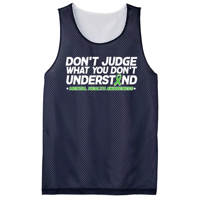 Don't Judge What You Don't Understand Mental Health Awareness Mesh Reversible Basketball Jersey Tank