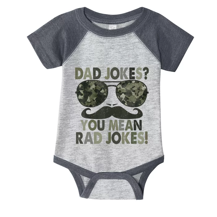 Dad Joke You Mean Rad Jokes! Funny Father's Day Vintage Infant Baby Jersey Bodysuit