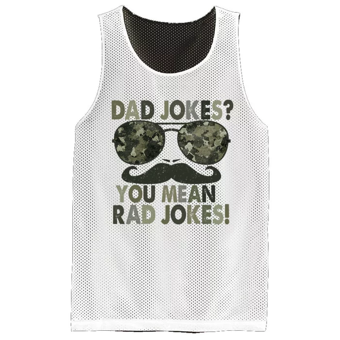 Dad Jokes You Mean Rad Jokes Funny Father Day Vintage Mesh Reversible Basketball Jersey Tank