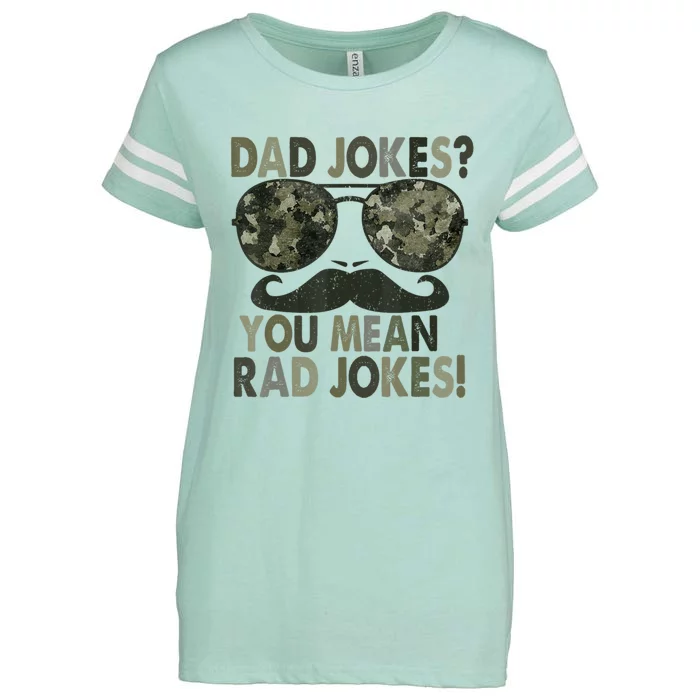 Dad Jokes You Mean Rad Jokes Fathers Day Vintage Enza Ladies Jersey Football T-Shirt