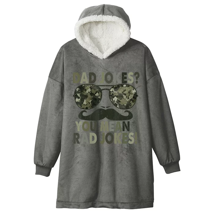 Dad Jokes You Mean Rad Jokes Fathers Day Vintage Hooded Wearable Blanket