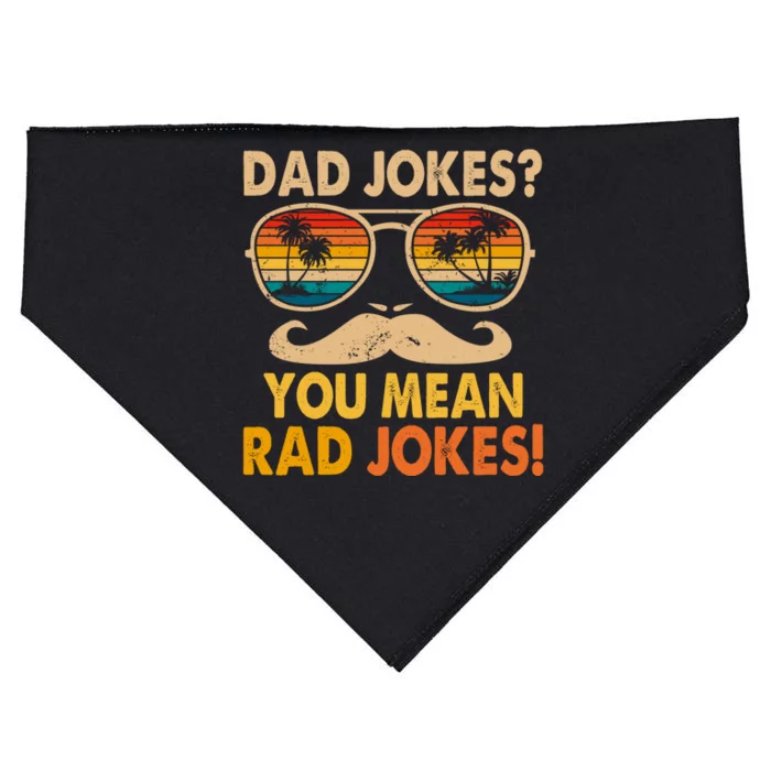 Dad Jokes You Mean Rad Jokes Fathers Day Vintage USA-Made Doggie Bandana