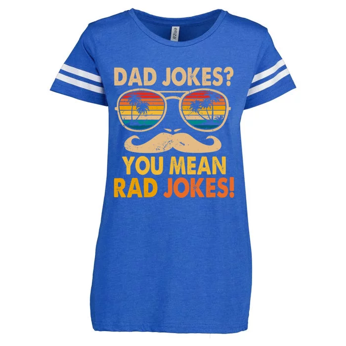 Dad Jokes You Mean Rad Jokes Fathers Day Vintage Enza Ladies Jersey Football T-Shirt