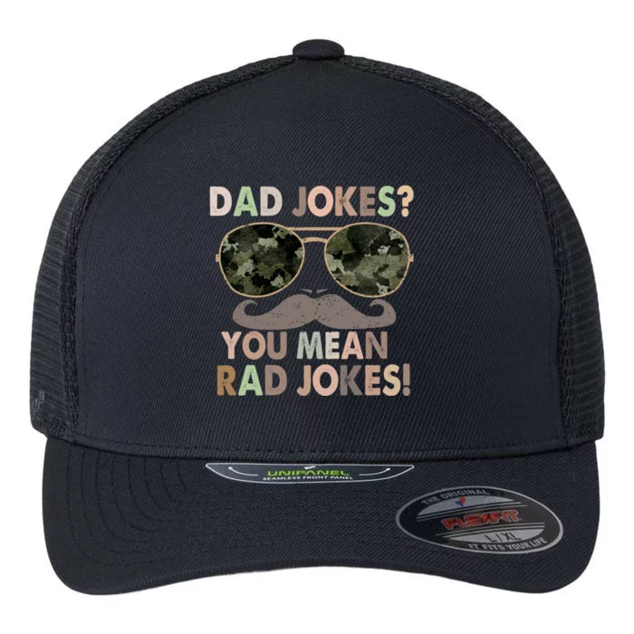 Dad Jokes You Mean Rad Jokes Fathers Day Vintage Flexfit Unipanel Trucker Cap