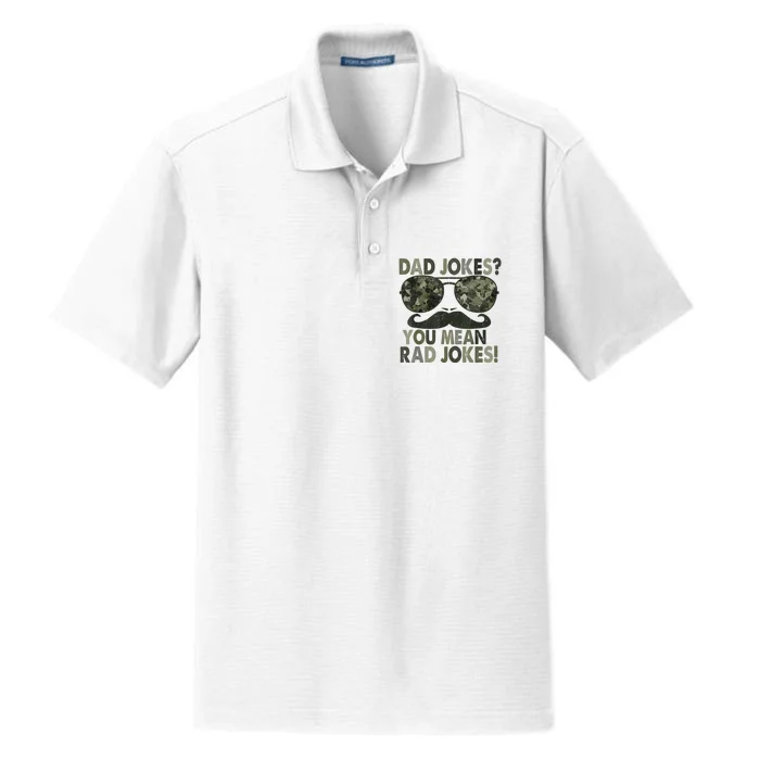 Dad Jokes You Mean Rad Jokes Funny Father Day Vintage Dry Zone Grid Performance Polo