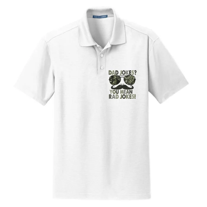 Dad Jokes You Mean Rad Jokes Funny Father day Vintage Dry Zone Grid Performance Polo