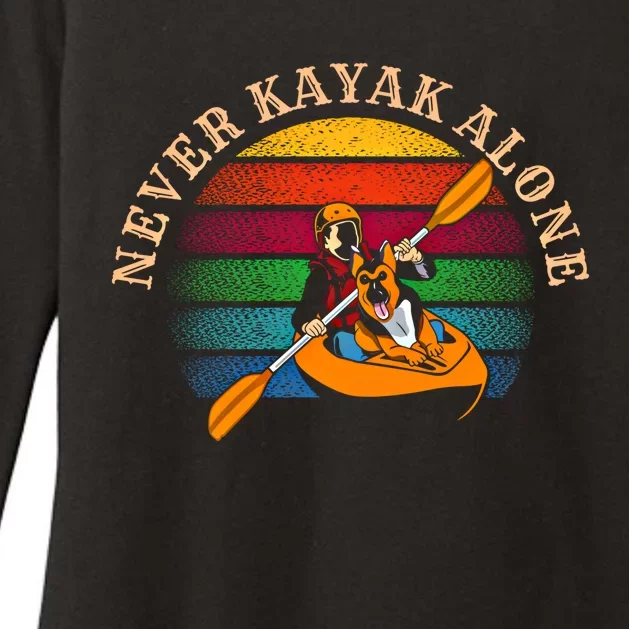 Dog Kayaking And Never Kayak Alone For Dog And Kayak Lover Gift Womens CVC Long Sleeve Shirt