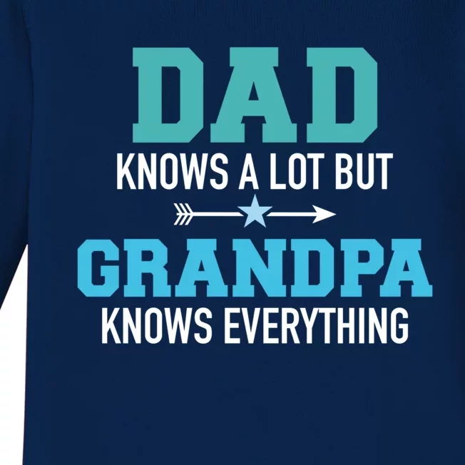 Dad Knows A Lot But Grandpa Knows Everything Gift Baby Long Sleeve Bodysuit