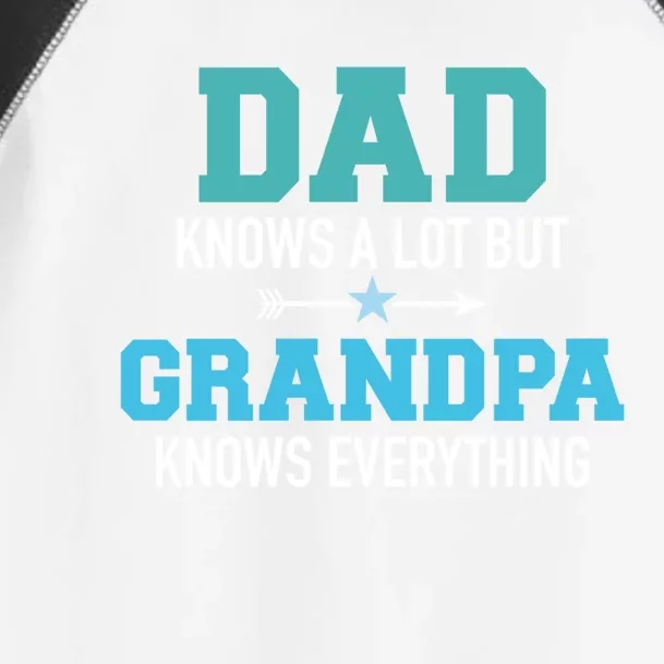 Dad Knows A Lot But Grandpa Knows Everything Gift Toddler Fine Jersey T-Shirt