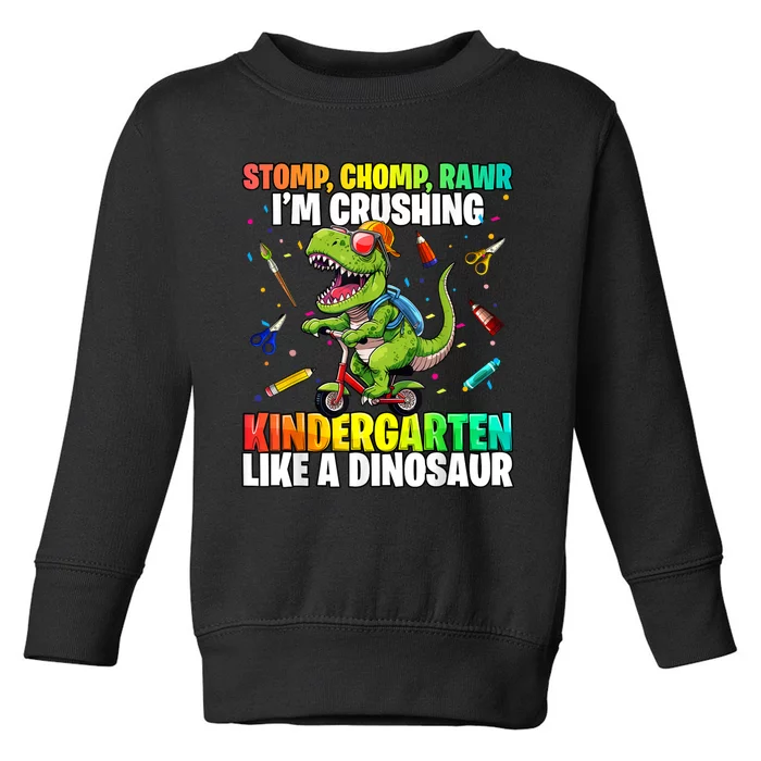 Dinosaur Kindergarten Back To School First Day Of School Boy Toddler Sweatshirt