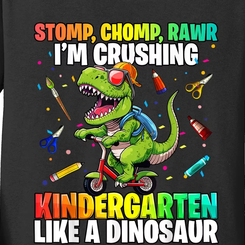 Dinosaur Kindergarten Back To School First Day Of School Boy Kids Long Sleeve Shirt