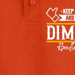 Dimitri Keep Calm And Let Dimitri Handle That Gift Dry Zone Grid Performance Polo