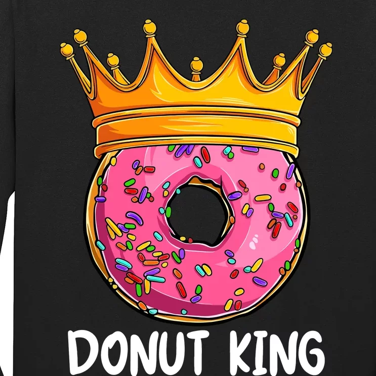 Donut King Doughnut Funny Donut Crown Sweet Baker Long Sleeve Shirt