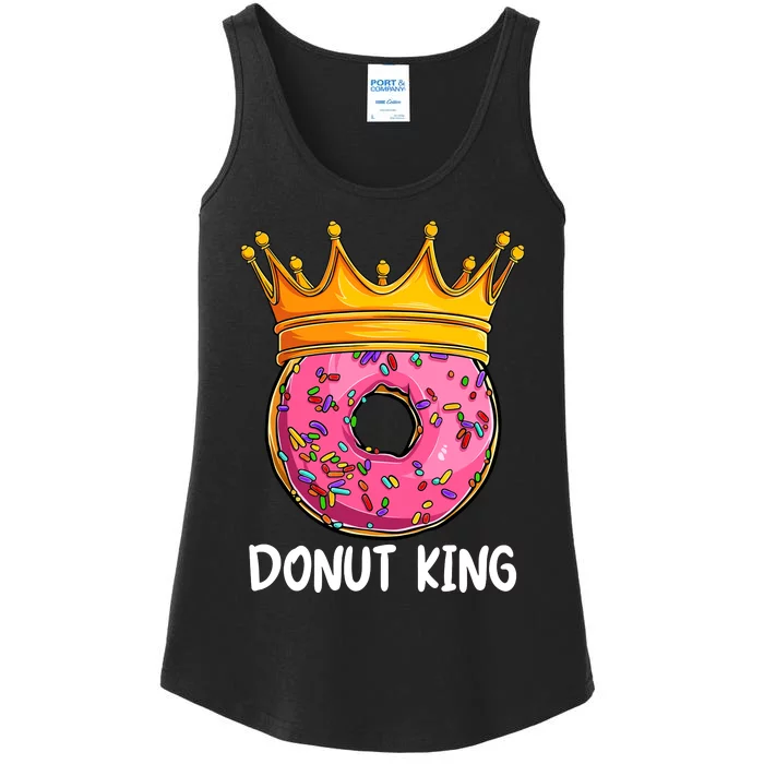 Donut King Doughnut Funny Donut Crown Sweet Baker Ladies Essential Tank