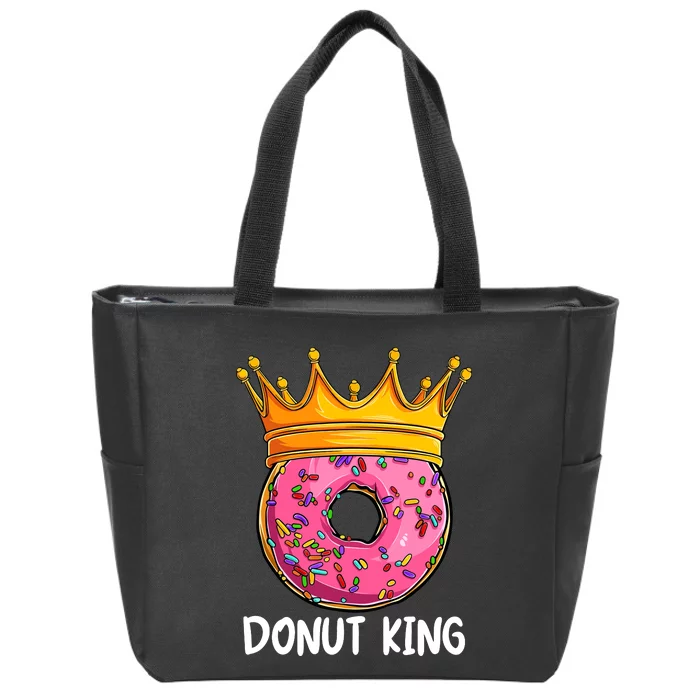 Donut King Doughnut Funny Donut Crown Sweet Baker Zip Tote Bag