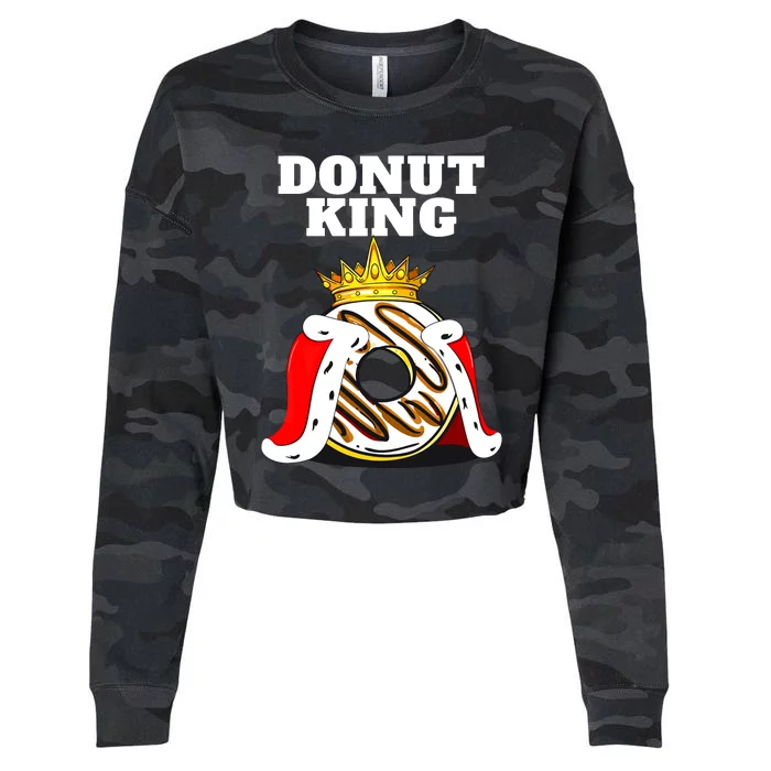 Donut King Doughnuts Funny Donut Lover Cute Donut Cropped Pullover Crew