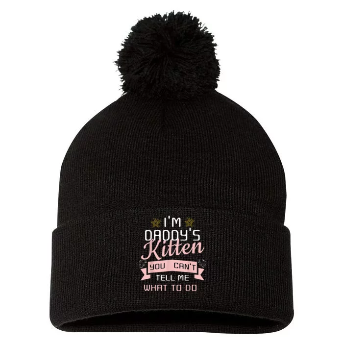 Daddy's Kitten DDLG Littlespace Daddy Dom CGL Pom Pom 12in Knit Beanie