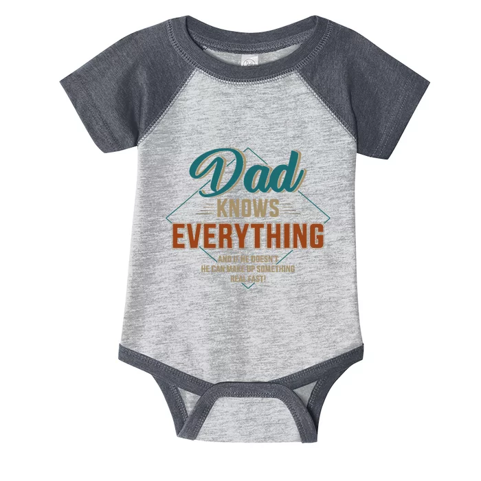 Dad Knows Everything Vintage For Fathers Day Infant Baby Jersey Bodysuit