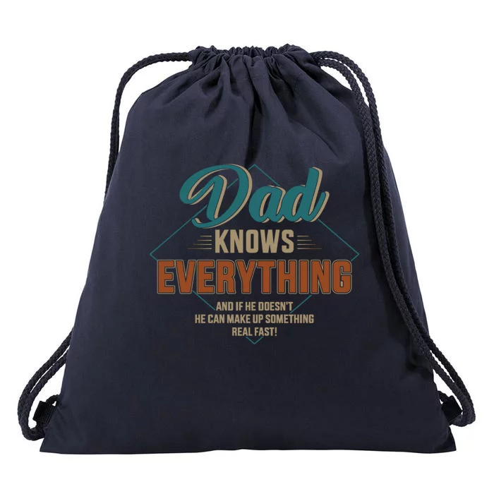 Dad Knows Everything Vintage For FatherS Day Gift Drawstring Bag