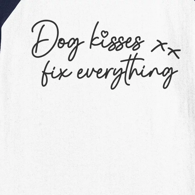 Dog Kisses Fix Everything Baseball Sleeve Shirt