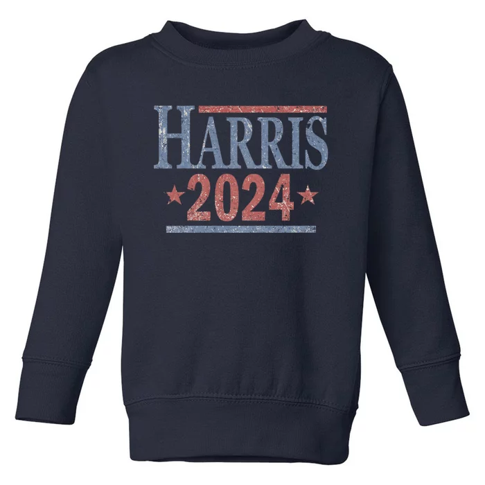 Distressed Kamala Harris 2024 Toddler Sweatshirt