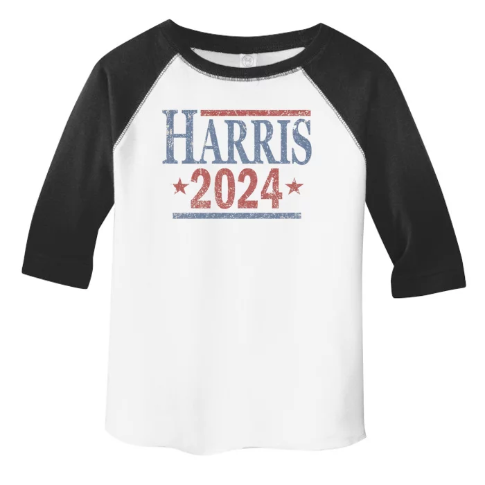 Distressed Kamala Harris 2024 Toddler Fine Jersey T-Shirt