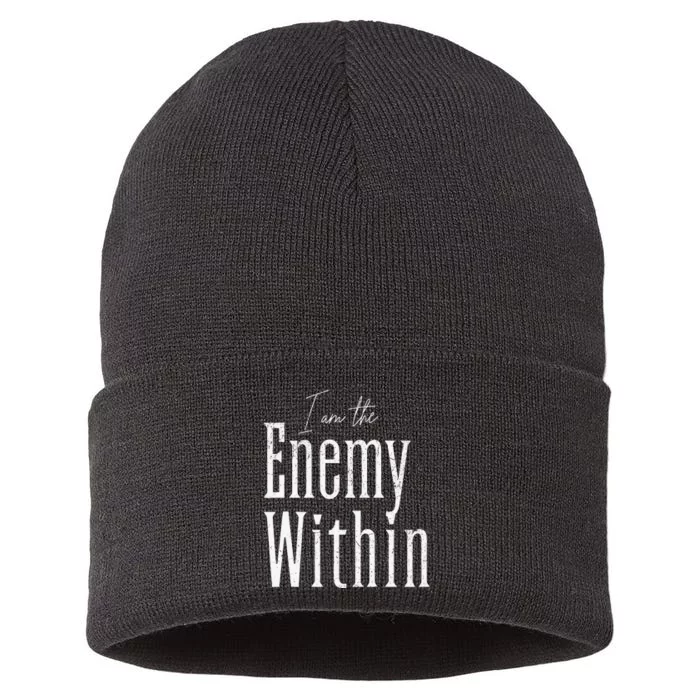 Democrat Kamala Harris Enemy Within Anti Trump Left Wing Sustainable Knit Beanie