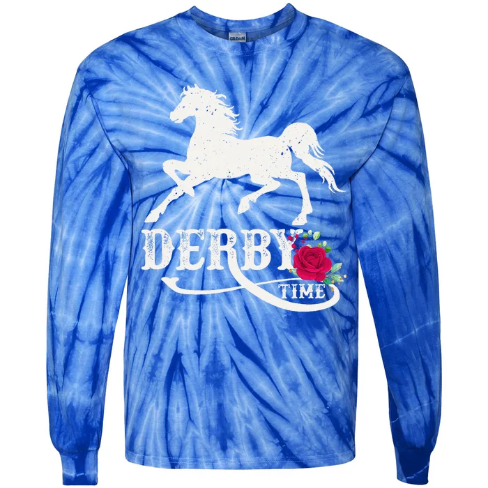 Derby Kentucky Horse Derby Dress Tie-Dye Long Sleeve Shirt