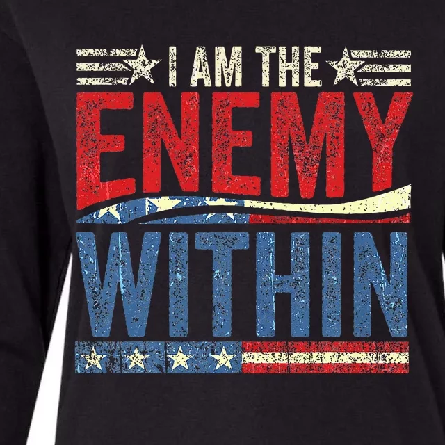 Democrat Kamala Harris Enemy Within Antitrump Left Wing Womens Cotton Relaxed Long Sleeve T-Shirt